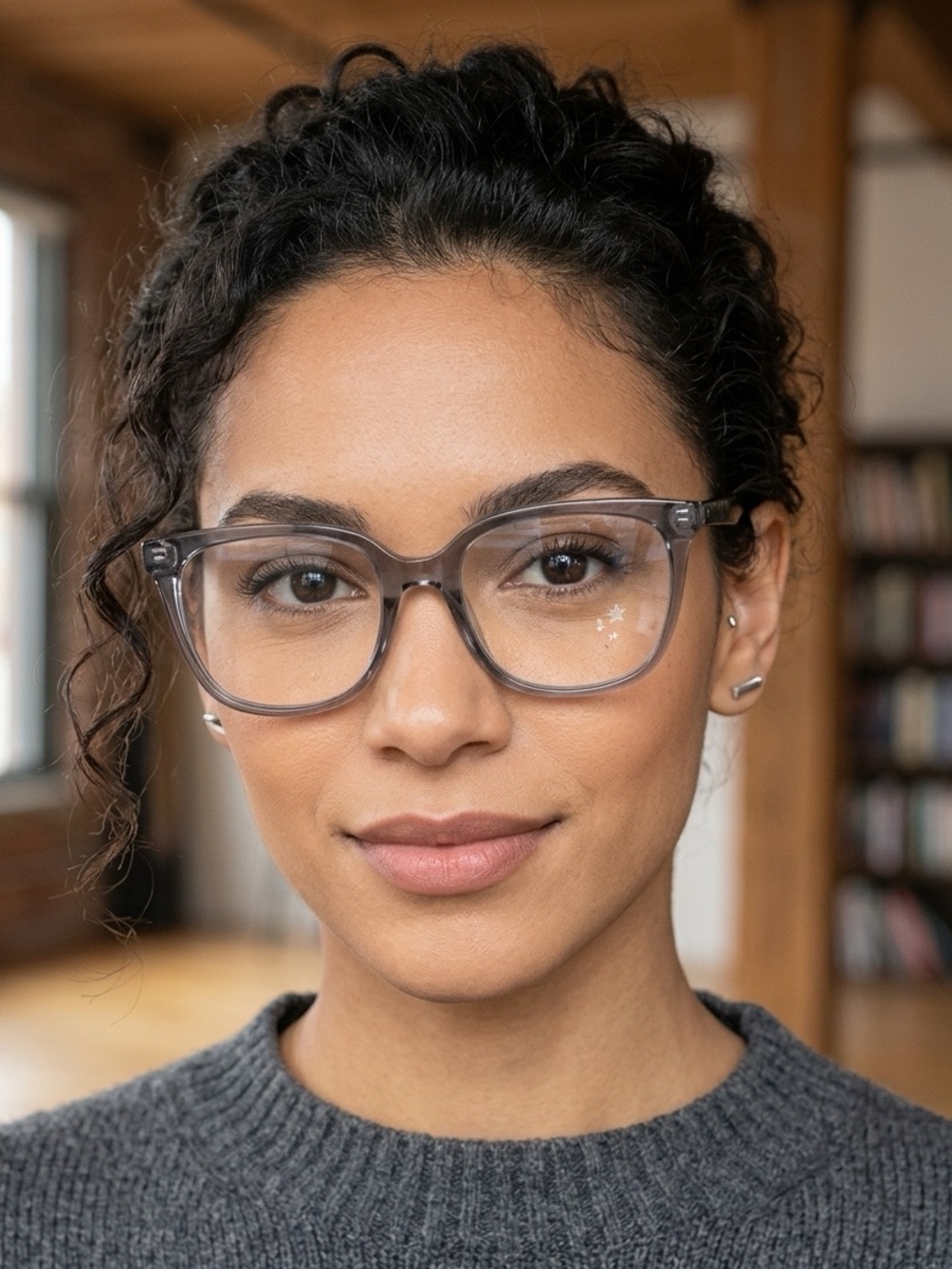 Kate Spade Glasses Alessandria Small Gray Clear Color translucent frame
